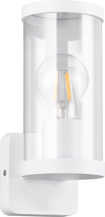 LED Tuinverlichting - Buitenlamp - Wandlamp - Trion Tino - E27 Fitting - Spatwaterdicht IP44 - Mat Wit - Aluminium