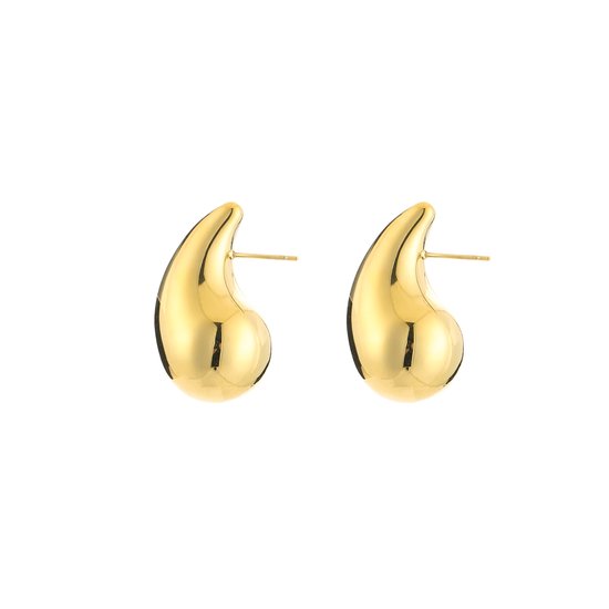 ZAG Bijoux Goud ongelijke druppel oorbellen met zirconia glitter steen ZAG Bijoux Goud ongelijke druppel oorbellen met zirconia glitter steen