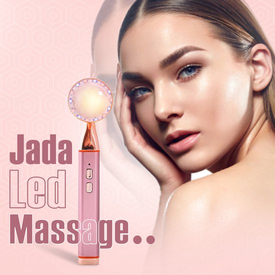 Jada gezichtsmassage apparaat- Gezichtsroller - massage apparaat - Gua Sha - Elektrisch - lichttherapielamp - rood licht therapie - vibrator - warmte