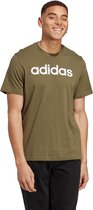 adidas Sportswear Essentials Single Jersey Linear Geborduurd Logo T-shirt - Heren - Groen- XL