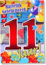 Hoera 7 Jaar! Luxe verjaardagskaart - 12x17cm - Gevouwen Wenskaart inclusief envelop - Leeftijdkaart