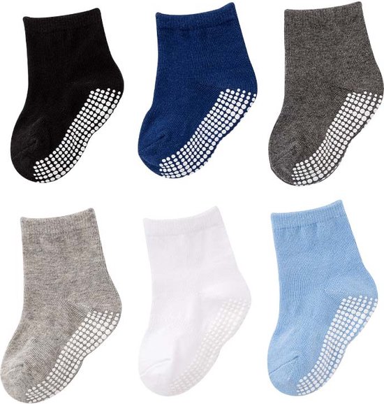 6 Paar - Baby Antislip Sokken - Stevige Antislip Sokken - Antislip sokken - baby en dreumes enkelsokjes anti slip - gezond - (0-1 jaar) (1-3 jaar) (3-5 jaar) (5-7 jaar) - Antislip sokken voor baby’s - kinderen - Meisjes sokken - Enkelsokken|