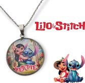 Lilo en Stitch naam ketting - Disney - Met eigen naam - Cadeau - Persoonlijk - Lilo en Stitch - 30mm