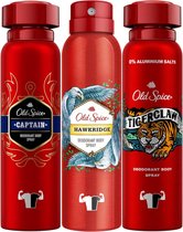 Old Spice Deodorant Try Out Geschenkset - 3 x 150ml - Body Spray - Captain Hawkridge Tigerclaw