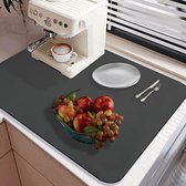 Superabsorberende afdruipmat voor in de keuken 50 x 40 cm afdruipmat slipvast grijs absorberende afdruipmat voor in de keuken voor koffiezetapparaat, mat voor aanrecht, bar