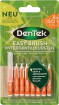 tandenragers Eco Easybrush interdentale borstel ISO 1 8 st. Plantenbased 0,45 mm extra fijn voor zeer nauwe tussenruimtes tussen de tanden, met muntsmaak en hygiënische beschermkap - herbruikbaar