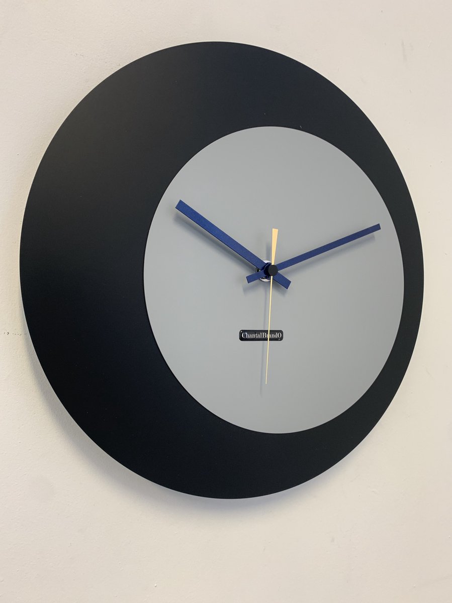 ChantalBrandO wandklok ECLIPS Zwart & Grijs Modern Design