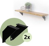 ML-Design 4 stuks planksteun 10 cm, zwart, metaal, driehoekige planksteunen, zwevende planksteunen, wandbevestiging, 90° wandsteun, planksteun wandsteun hangplank planksteun