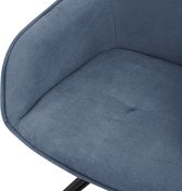 ML-Design eetkamerstoelen draaibaar set van 2, textiel geweven stof, blauw, woonkamerstoel met armleuning/rugleuning, 360° draaibare stoel, gestoffeerde stoel met metalen poten, ergonomische fauteuil
