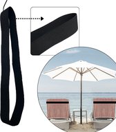 Strandhanddoek elastiek band - kleur: Zwart - elastisch - rekbaar van 45 tm 70cm / ligbed elastiek band - beach towel strap