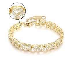 Malinsi® Armband Dames Luv - Gold Plated 17-20,5cm Verstelbaar - Sieraden Armbanden Vrouw - Moederdag Cadeautje Malinsi® Armband Dames Luv - Gold Plated 17-20,5cm Verstelbaar - Sieraden Armbanden Vrouw - Moederdag Cadeautje