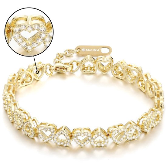 Foto: Malinsi armband dames luv goud 18k 17 20 5cm verstelbaar sieraden armbanden vrouw