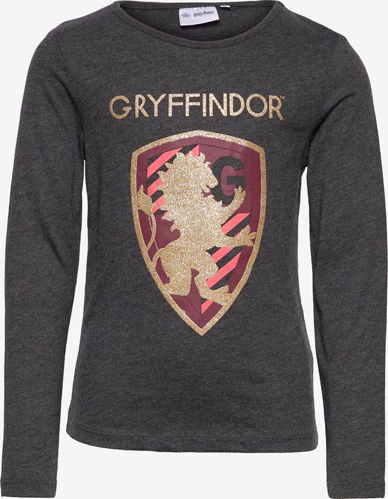 Harry Potter - chemise à manches longues - filles - Gryffondor - 100% coton Jersey - gris - taille 110/116