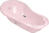 Baignoire bébé pour nouveau-nés et bébés jusqu'à 12 mois, avec bouchon et tapis antidérapant, en plastique sans BPA, longueur : 84 cm, couleur : rose, motif : Hug Me, Merk: Hylat Bébé