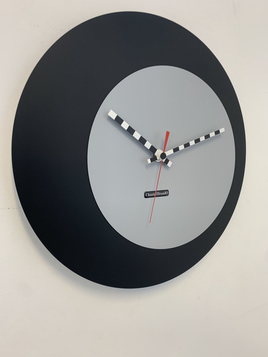 ChantalBrandO wandklok ECLIPS Zwart & Grijs Modern Design