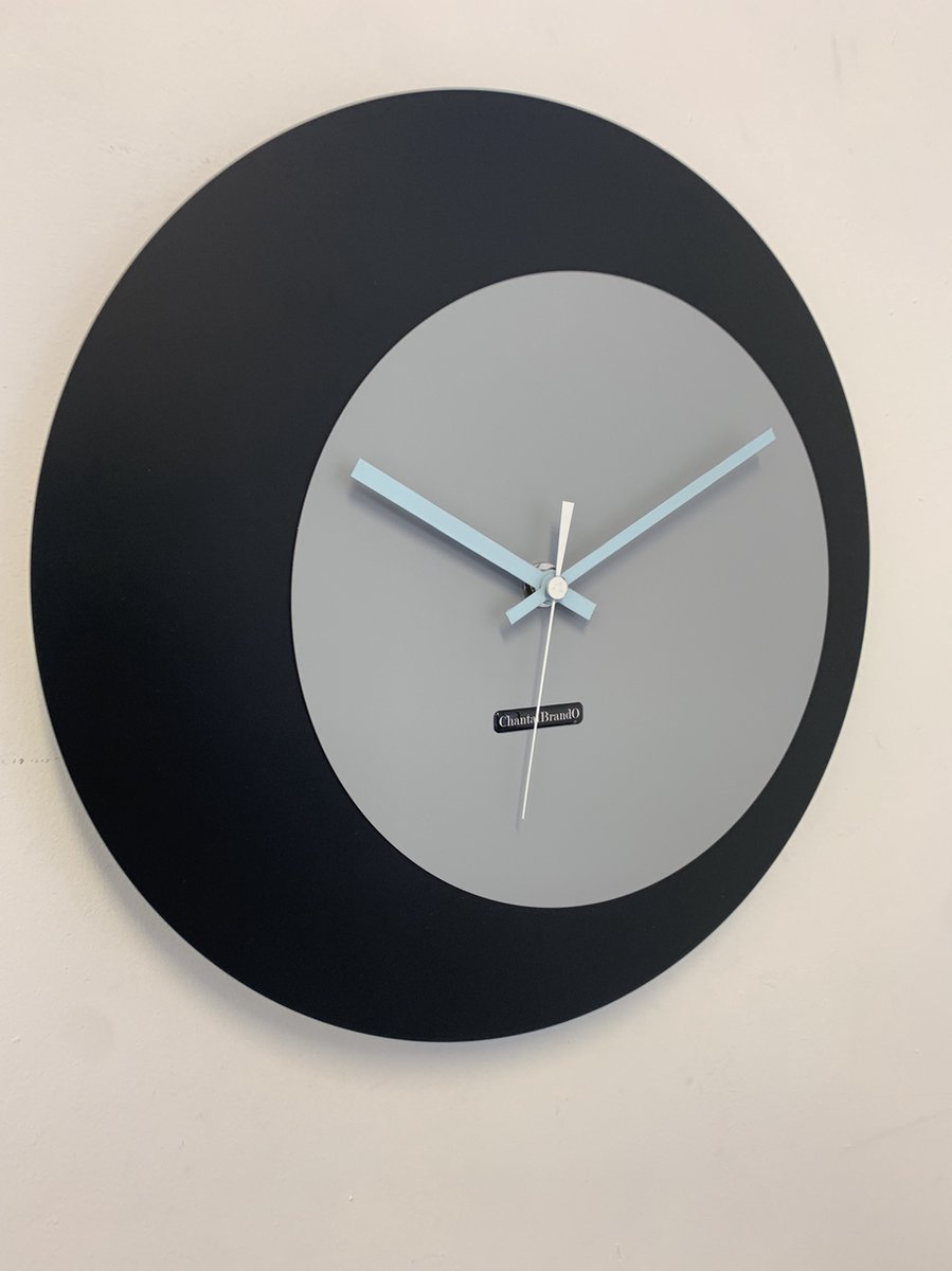 ChantalBrandO wandklok ECLIPS Zwart & Grijs Modern Design