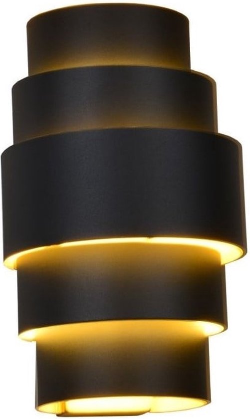 Wandlamp Artdelight Rolls - zwart goud - 2 x G9 fitting