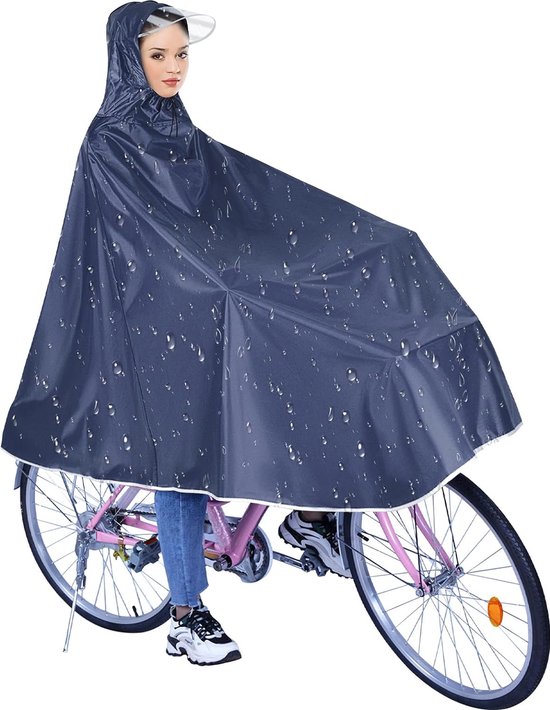Regenponcho voor op de fiets, herbruikbare regenjas, regencape met capuchon, uniseks,... bol