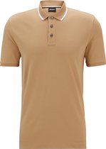 BOSS Parlay regular fit polo - pique - midden beige - Maat: 6XL