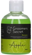 groomers secret hondenshampoo apple 250 ml bevat conditioner voor een wonderlijke zachte vacht .
