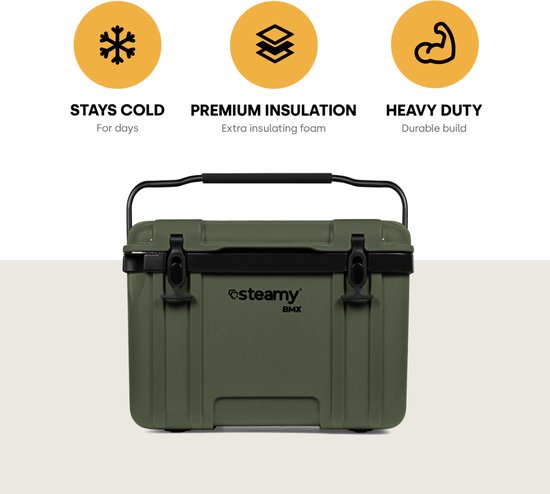 Steamy BMX 26 - Koelbox voor de Bouw - 26 Liter - Groen van Steamy — afbeelding 2