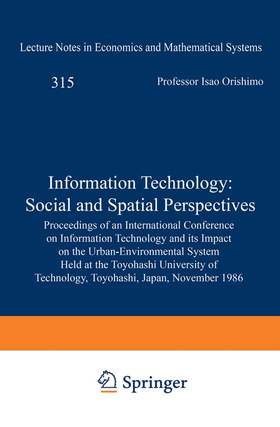 Lecture Notes in Economics and Mathematical Systems315- Info ... - cover