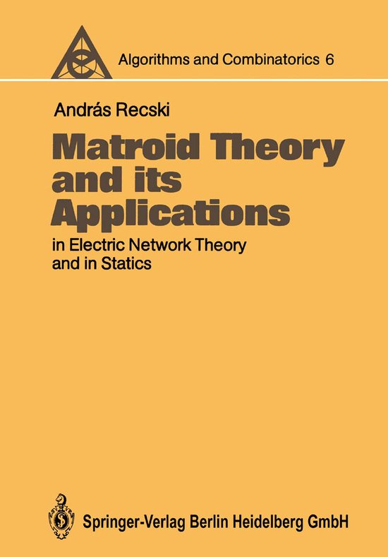 Matroid Theory and Its Applications in Electric Network Theo ... - cover