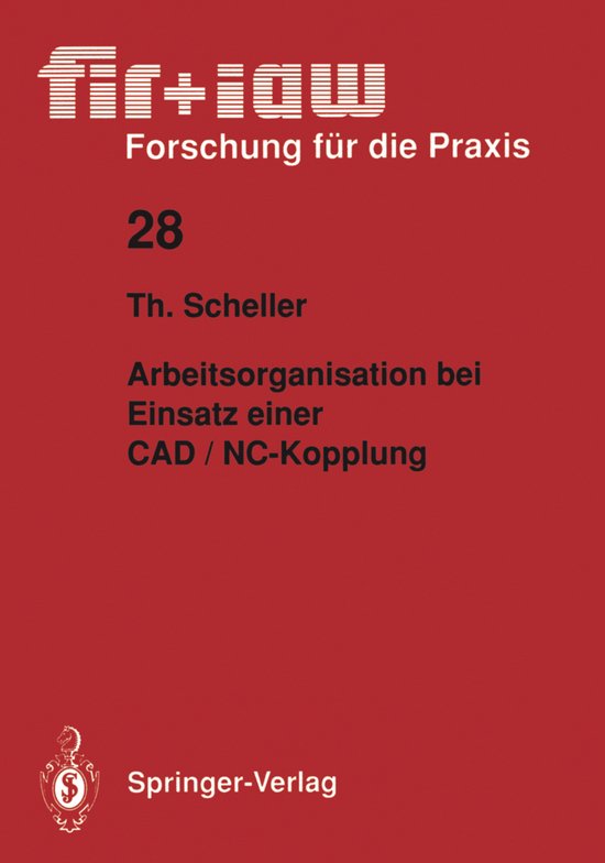Arbeitsorganisation bei Einsatz einer CAD / NC - Kopplung - cover