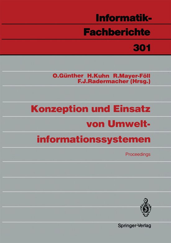 Konzeption Und Einsatz Von Umweltinformationssystemen - cover