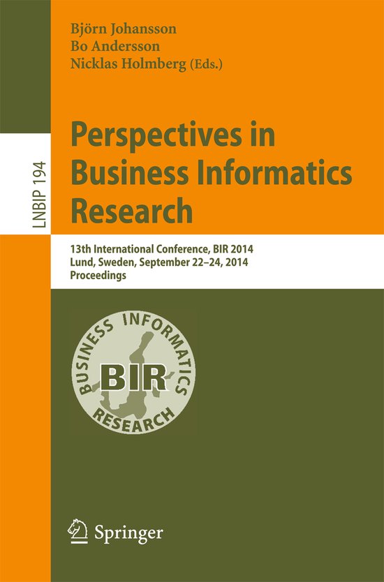 Perspectives in Business Informatics Research - cover