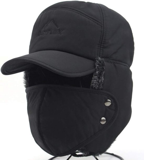 Russische Sherpa Muts - Warme Wintermuts met Oorflappen - Legergroen
