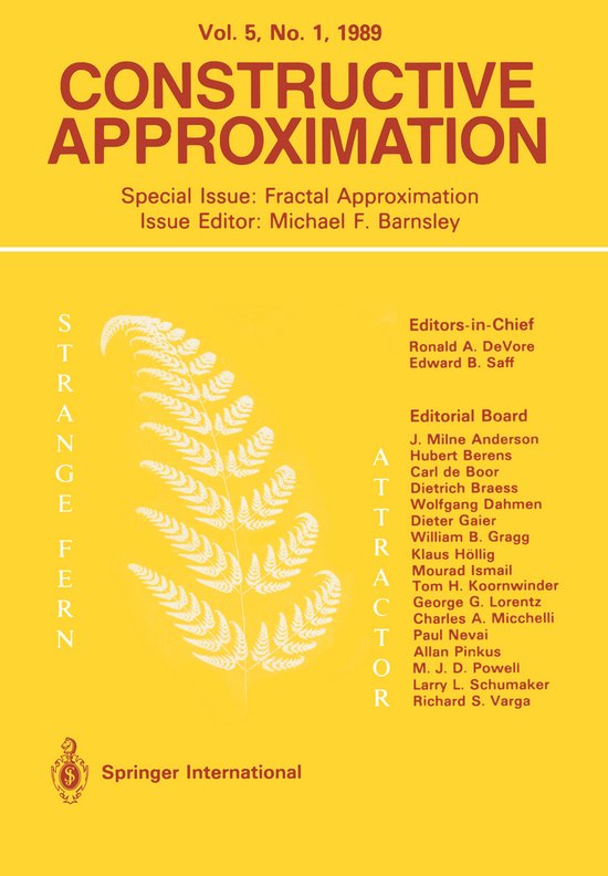 Constructive Approximation - cover