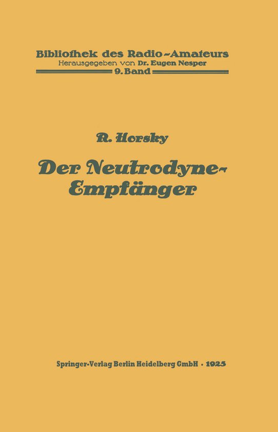 Der Neutrodyne-empfänger - cover