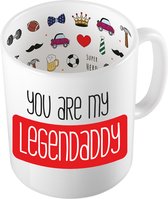 Bellatio Decorations Cadeau koffie/thee mok voor papa - rood - de beste papa - 300 ml - Vaderdag