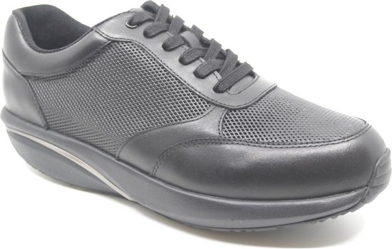 MBT, NAFASI 5 M BLACK, 703153-257N, Zwarte heren veterschoenen wijdte G