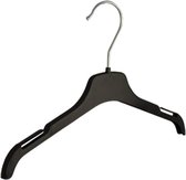 De Kledinghanger Gigant - 10 x Blousehanger / shirthanger / kinderhanger kunststof zwart met rokinkepingen, 33 cm