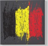 Canvas Schilderij - Vlag - Belgium - Wanddecoratie - 100x100 cm