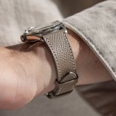 B&S Leren Horlogeband Luxury - Epsom Taupe Grey - 20mm