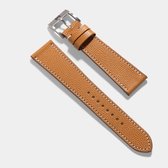 B&S Leren Horlogeband Luxury - Pebbled Cognac Brown - 20mm