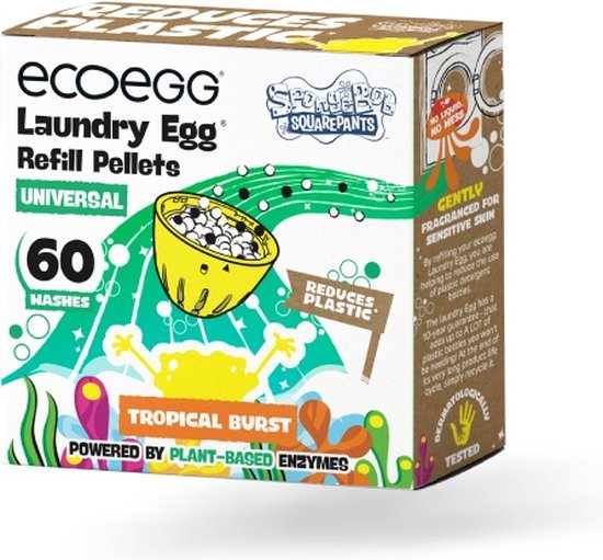 Ecoegg Navulling Tropical Burst SpongeBob 50 wasbeurten Was Ei