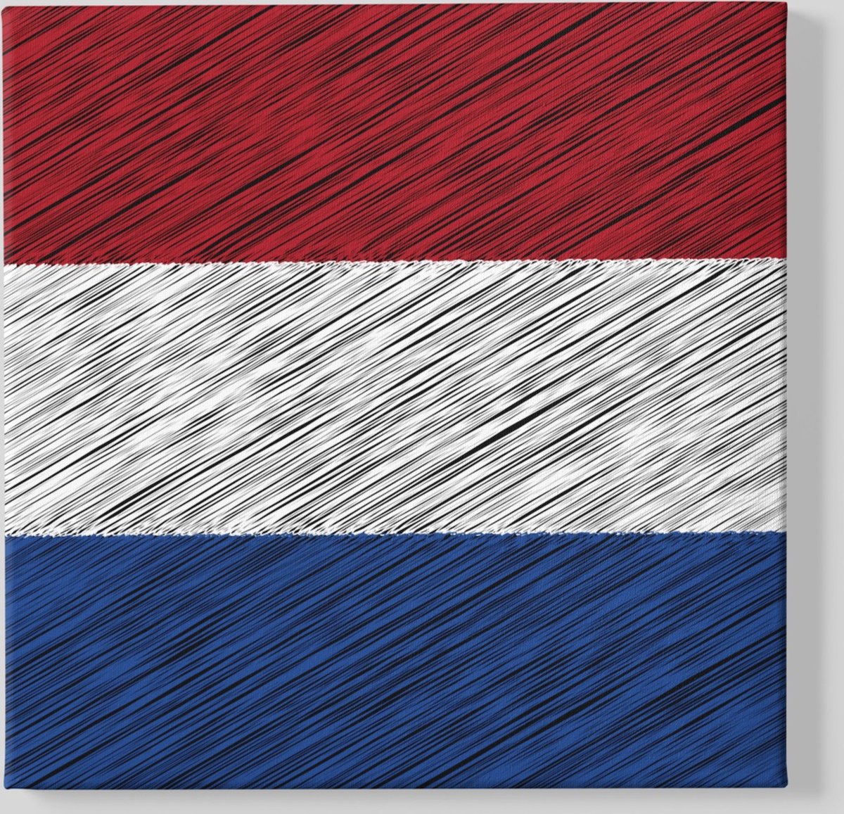 Trendex Global Canvas Schilderij - Nederlandse Vlag - 40x40 cm Rood