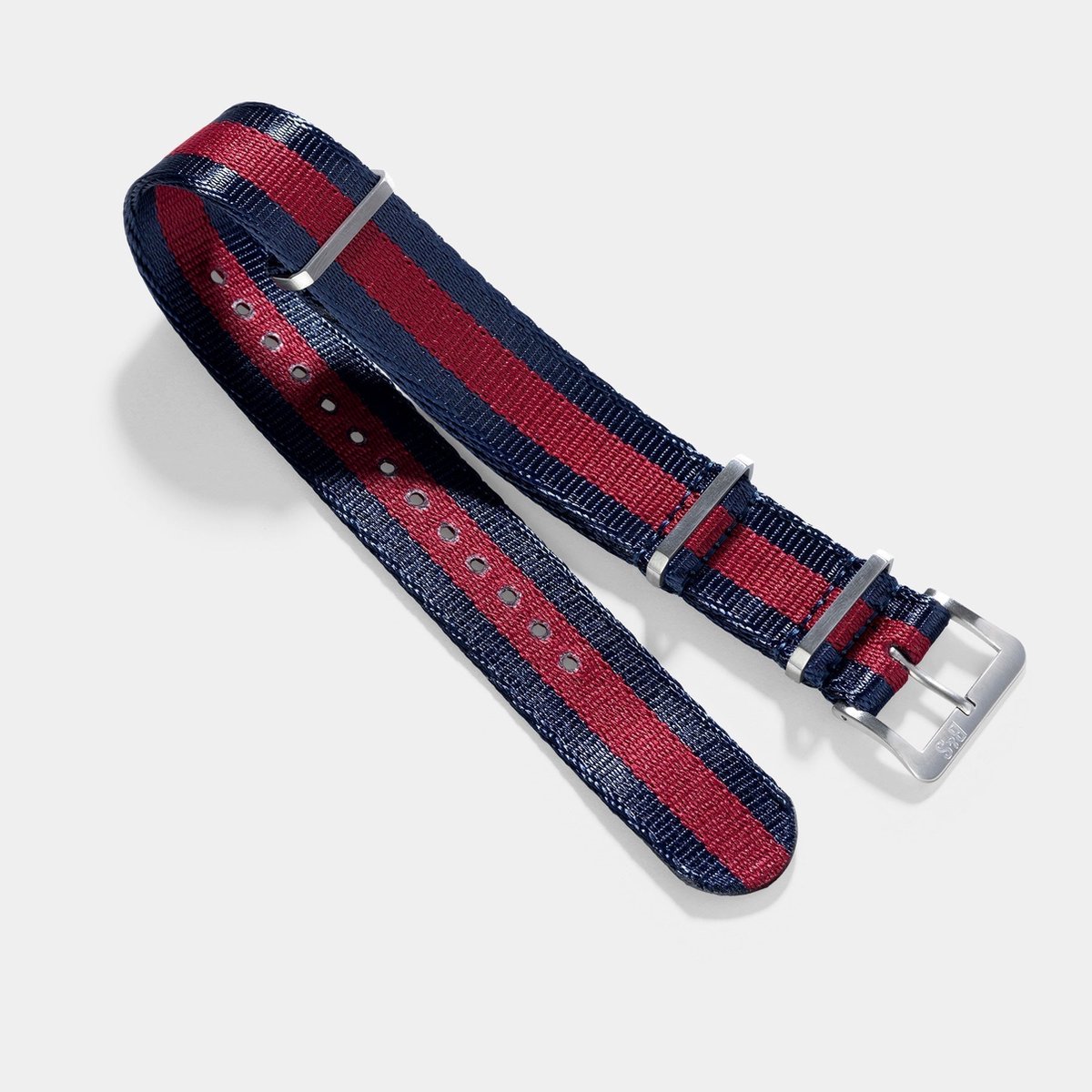 BS Nylon Horlogeband Luxury - Deluxe Nato Navy Red - 20mm