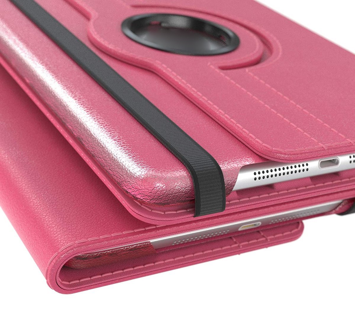 Draaibare Bookcase - Geschikt voor oude iPad Hoes 2e, 3e, 4e Generatie - 9.7 inch (2011,2012) Fel Roze
