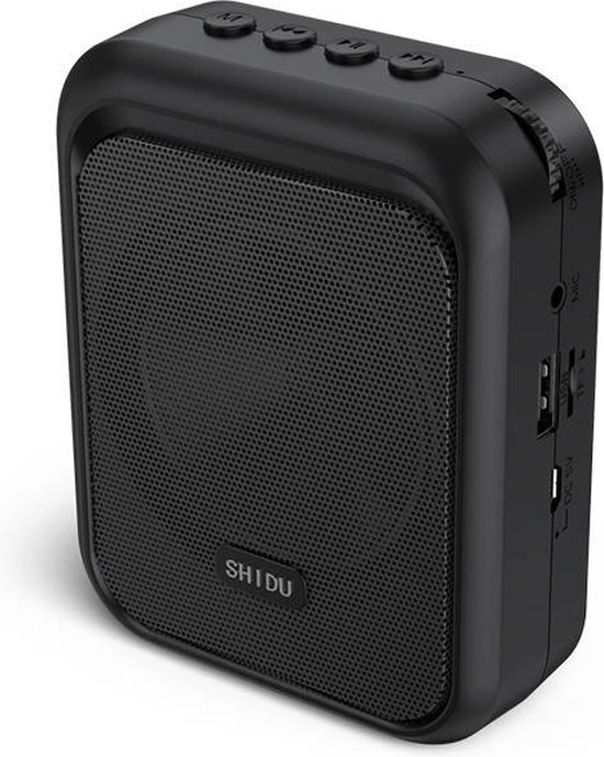 Shidu Spraakversterker draagbare bluetooth luidspreker (18W) met 7,4 V/2200 mAh lithium batterij en microfoon headset, oplaadbare mini-stemversterker voor leraren, reizigers, vergaderingen Shidu Spraakversterker draagbare bluetooth luidspreker (18W) met 7,4 V/2200 mAh lithium batterij en microfoon headset, oplaadbare mini-stemversterker voor leraren, reizigers, vergaderingen