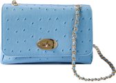 Nouka Licht Blauwe Dames Tas – Vegan / Faux Struisvogel leer - Schoudertas – Crossbody - Avondtasje