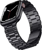 Podec Smartwatch RVS Strap Zwart - Geschikt voor Apple Watch - Bandje Geschikt voor iWatch 38 / 40 / 41 mm - Geschikt voor Series 1/2/3/4/5/6/7/SE