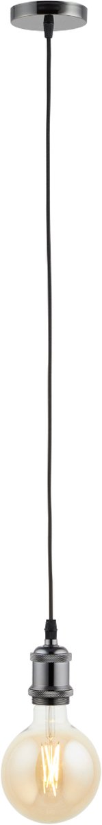 Pendel Zwart Titanium - Inclusief Lichtbron Goud - Vintage - 1.5m Snoer - Met Plafondkap