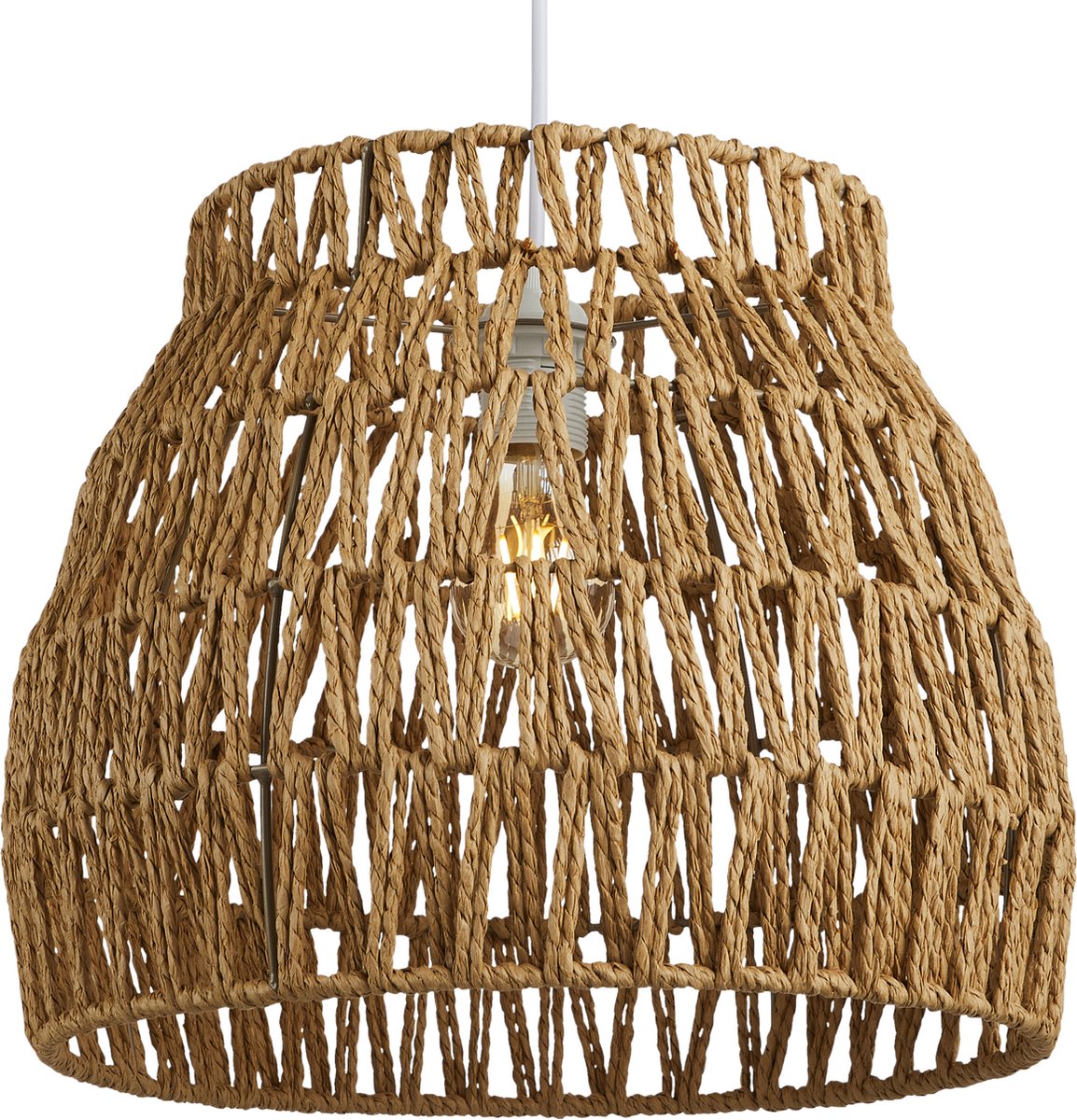 Lighto | Hanglamp Rotan Naturel Ø35 cm - Plafondlamp - Japandi Lamp - Eetkamer - Slaapkamer - Woonkamer - Vela