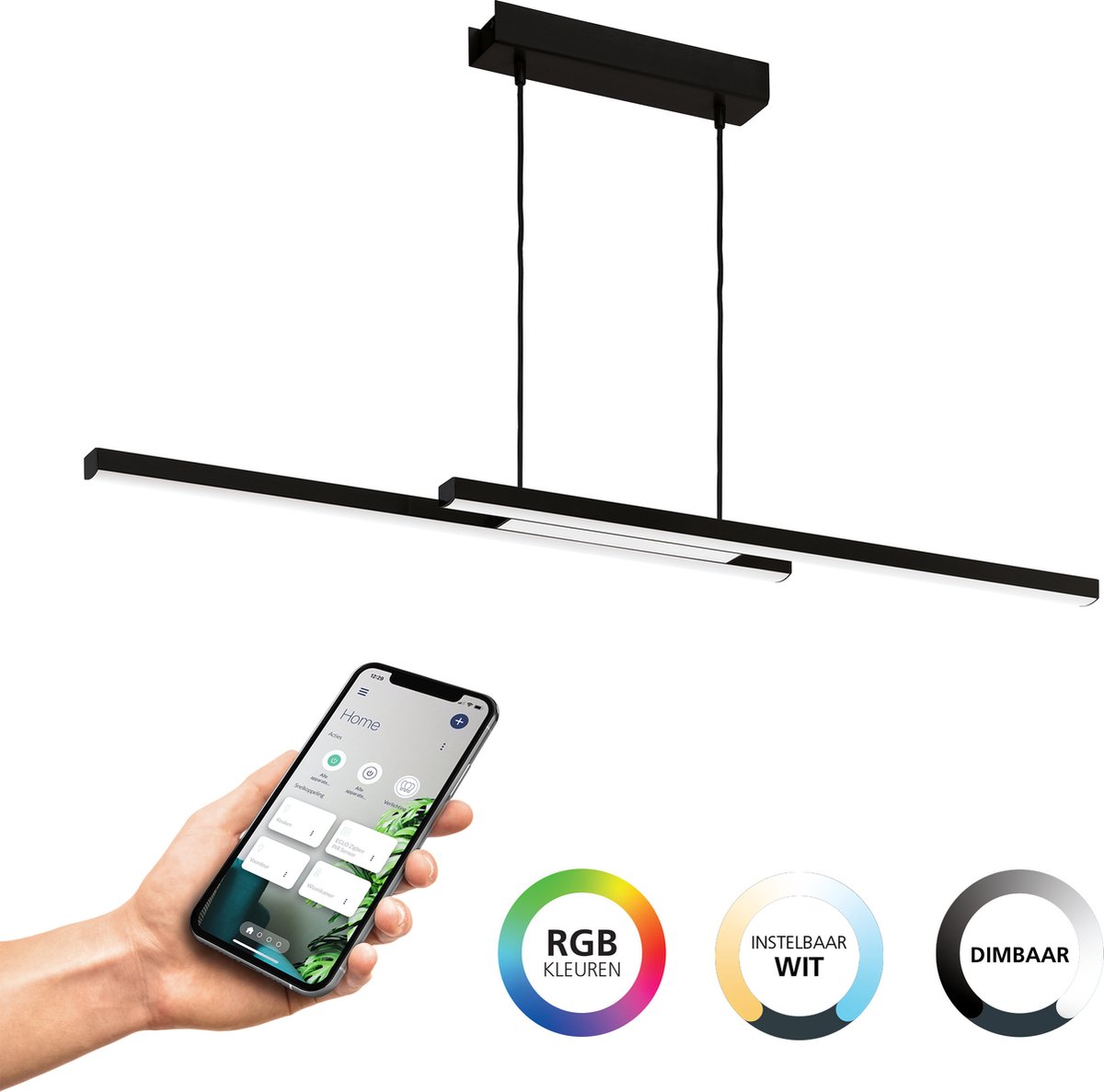 EGLO Fueva 6-Z connect.z Smart-Home led-badkamerplafondlamp, diameter 38,9 cm, ZigBee, app en spraakbesturing Alexa, warmwit-koud wit, dimbaar, plafondlamp voor badkamer, wit, IP44