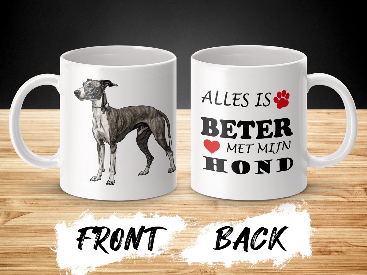 Mok Whippet Alles is beter met mijn hond - dog - doglover